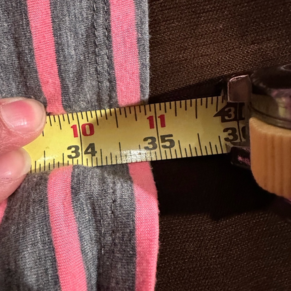 MOSSIMO Gray & Pink Striped Adjustable Straps Elastic Waist T Shirt Dress Sz L - Picture 10 of 13